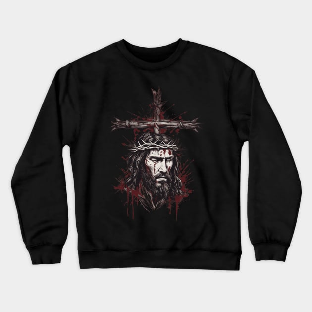 Jesus Christ Died for Our Sins Crewneck Sweatshirt by animegirlnft